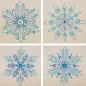Preview: Vier Schneeflocken zweifarbig in Linienoptik 5-8